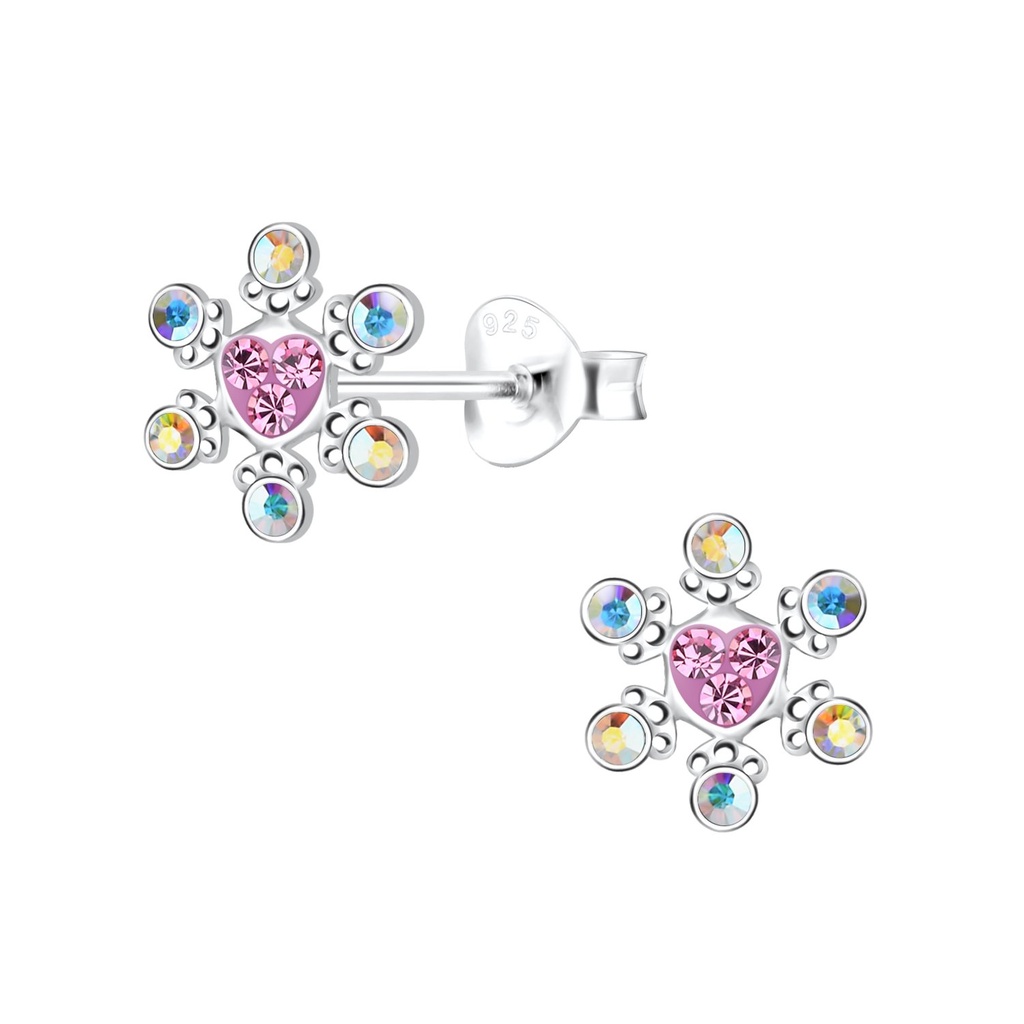 Silver Snowflake Stud Earrings