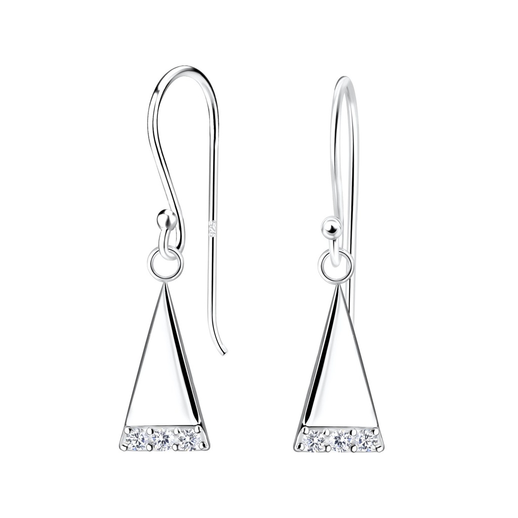 [10022587] Silver Triangle Earrings