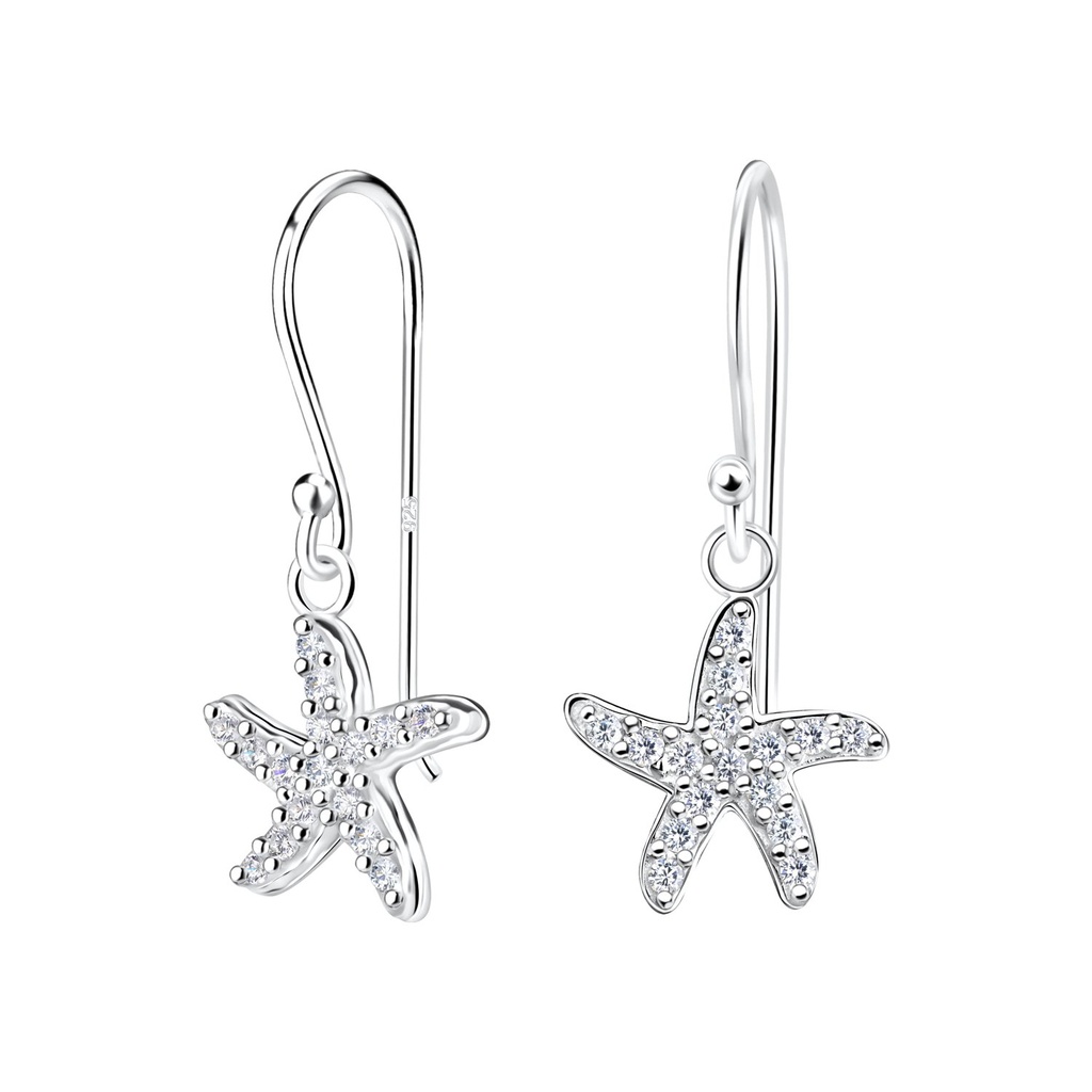 Boucles d'oreilles étoile de mer en argent
