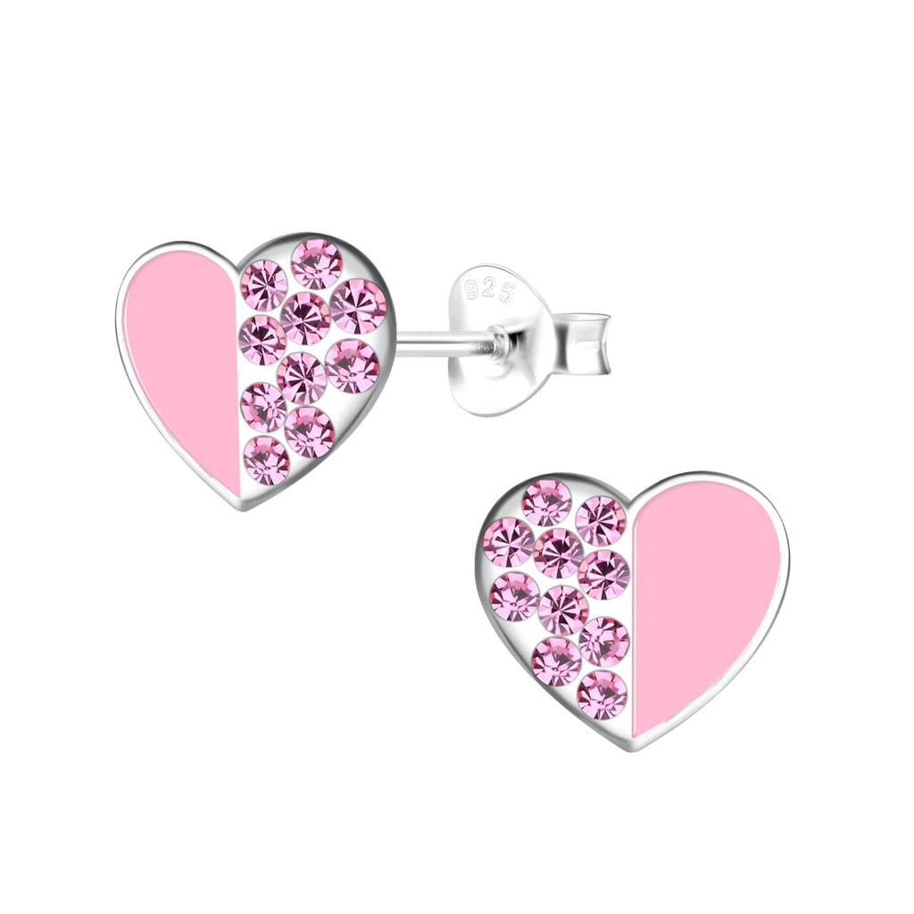 Silver Heart Stud Earrings