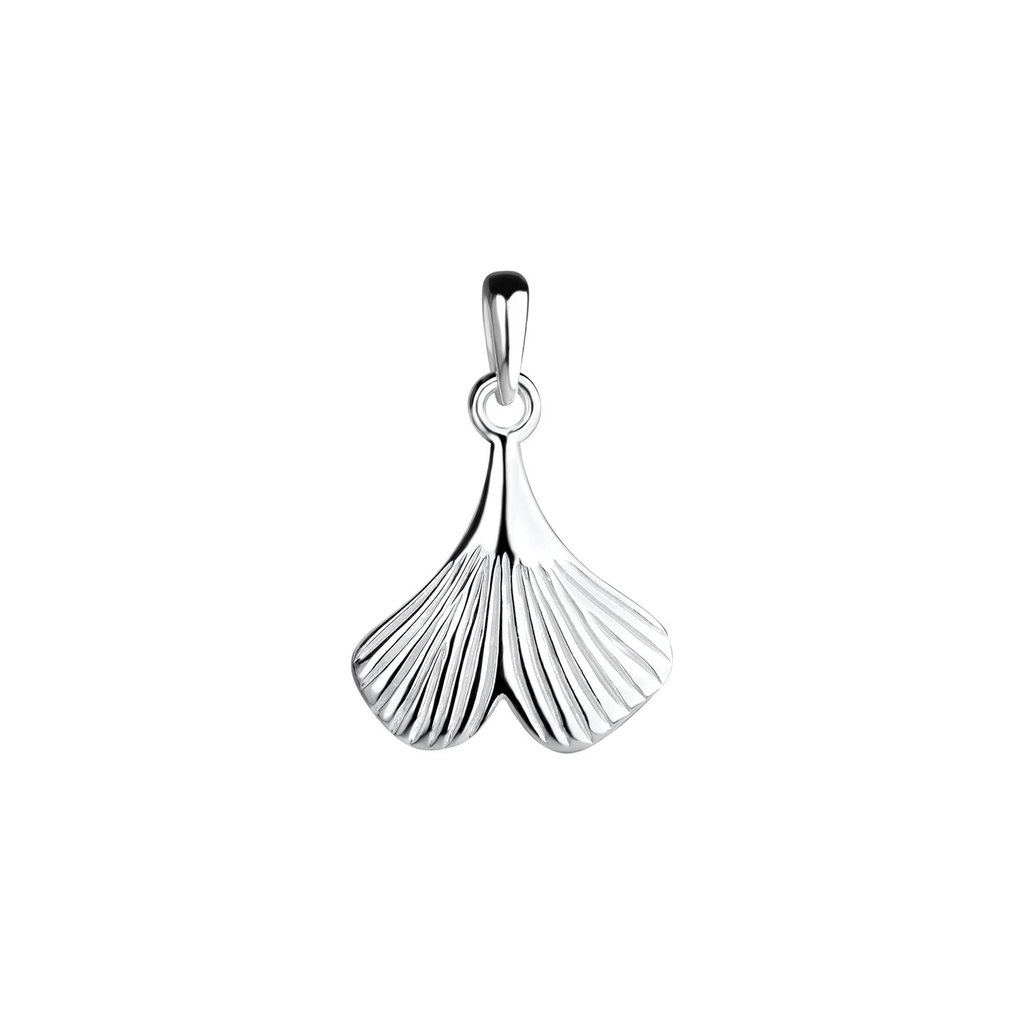 [10022006] Silver Ginkgo Leaf Pendant