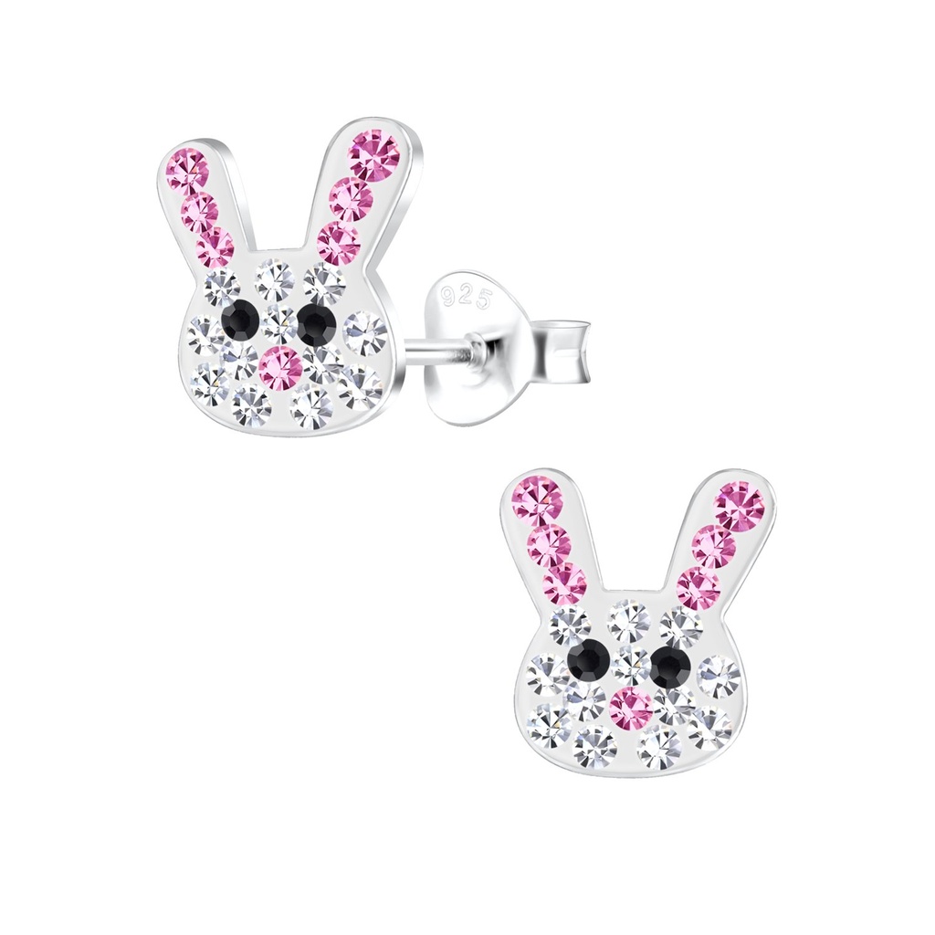 Puces d'oreilles lapin en argent