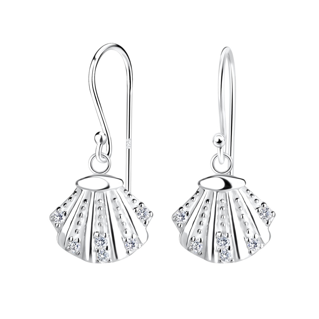 [10022837] Silver Shell Earrings