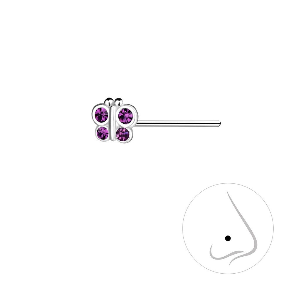 Silver Butterfly Nose Stud