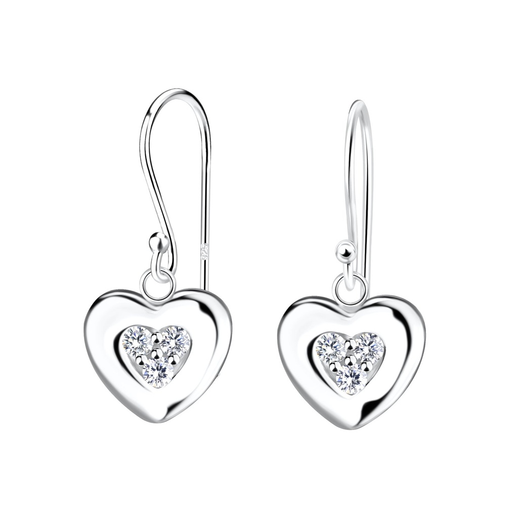 [10022847] Silver Heart Earrings