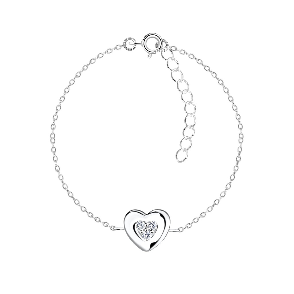 Bracelet cœur en argent