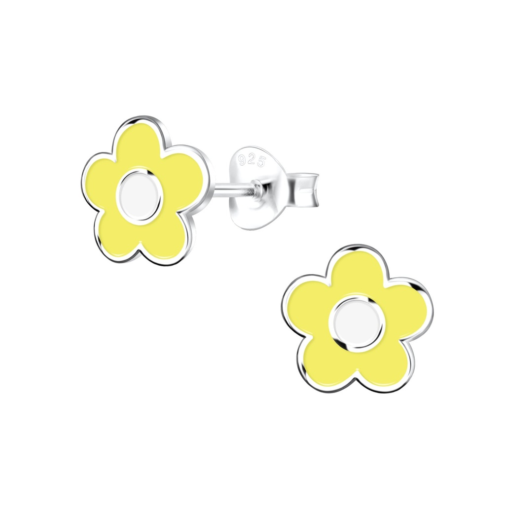 Puces d'oreilles fleur en argent