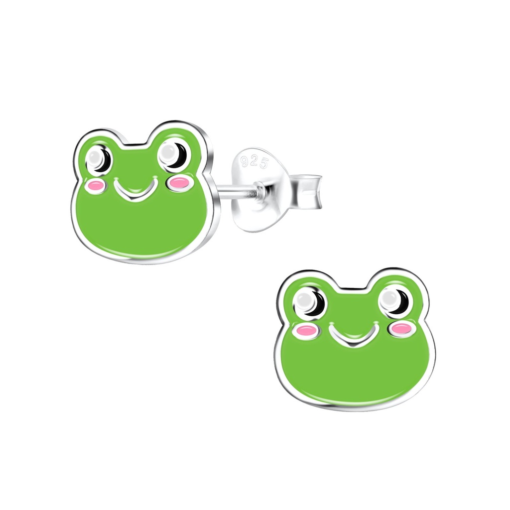 Puces d'oreilles grenouille en argent