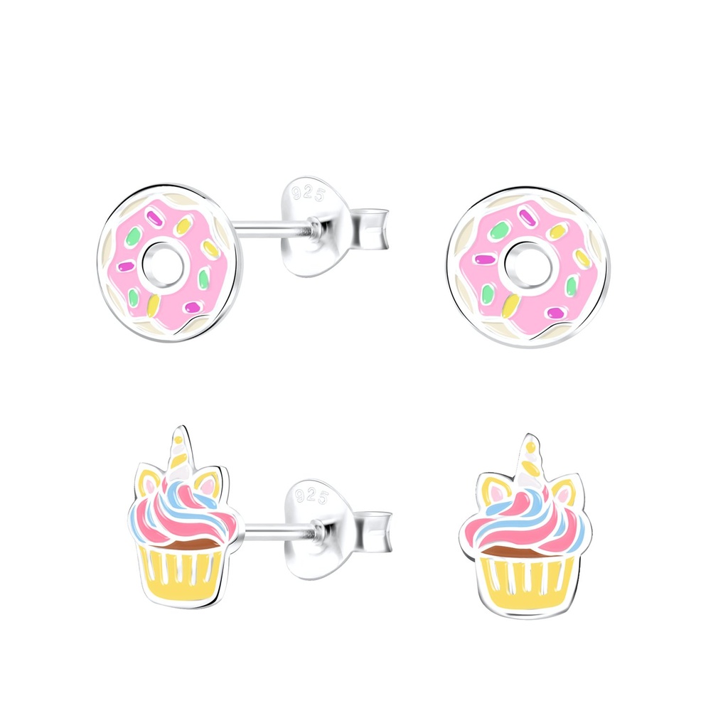 Silver Sweets Stud Earrings Set