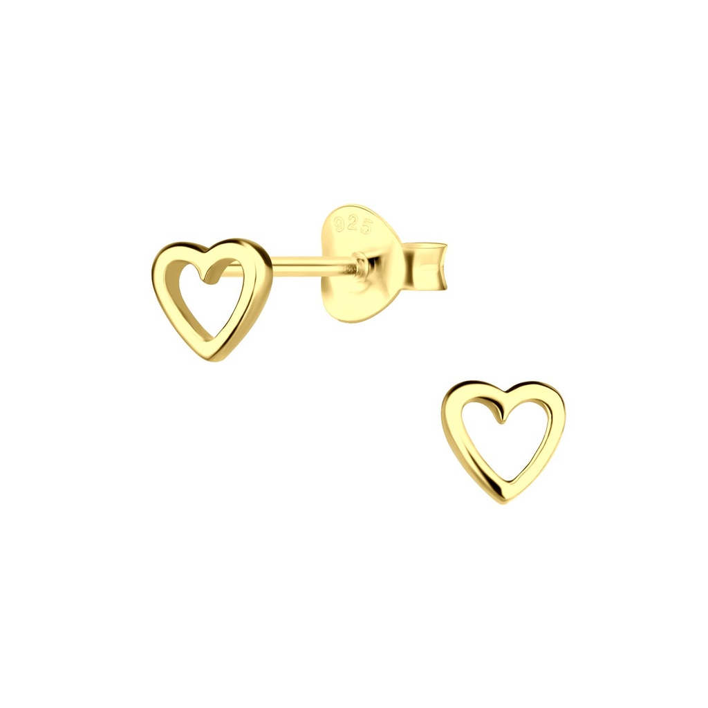 Puces d'oreilles cœur en argent