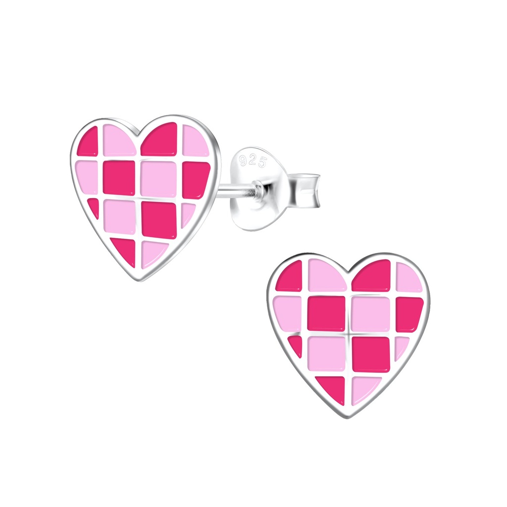 Silver Heart Stud Earrings