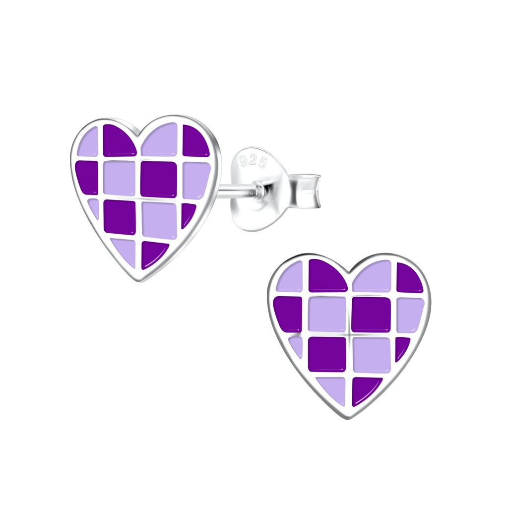 Puces d'oreilles cœur en argent