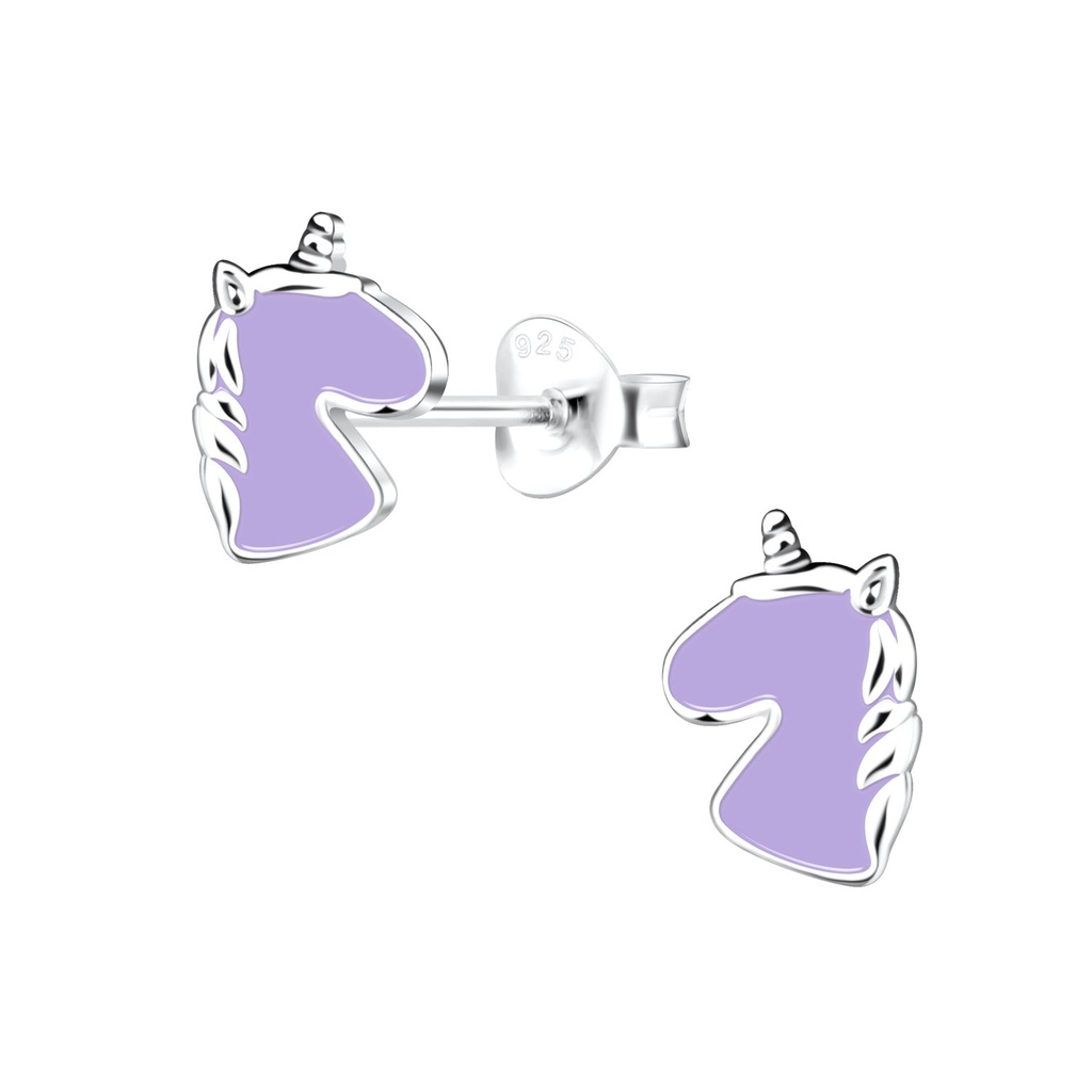 Puces d'oreilles licorne en argent