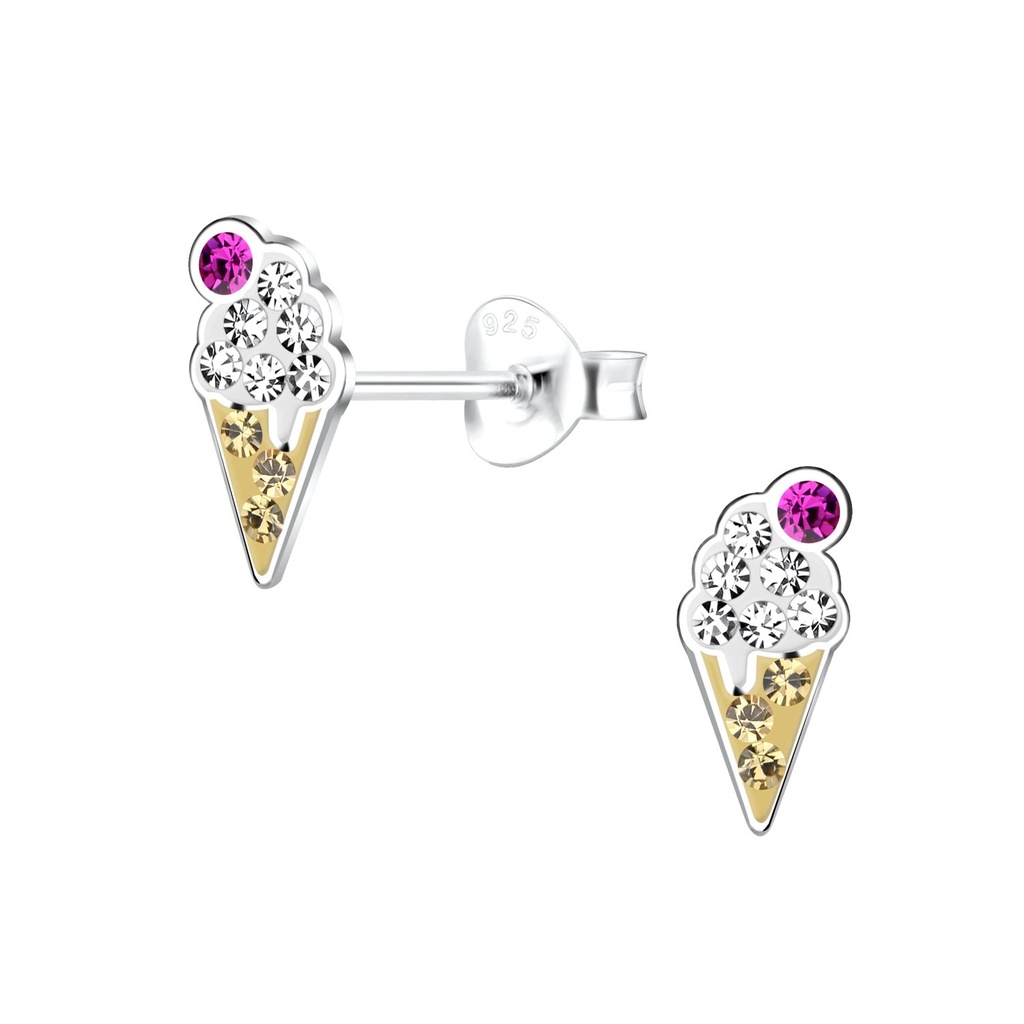 Puces d'oreilles glace en argent