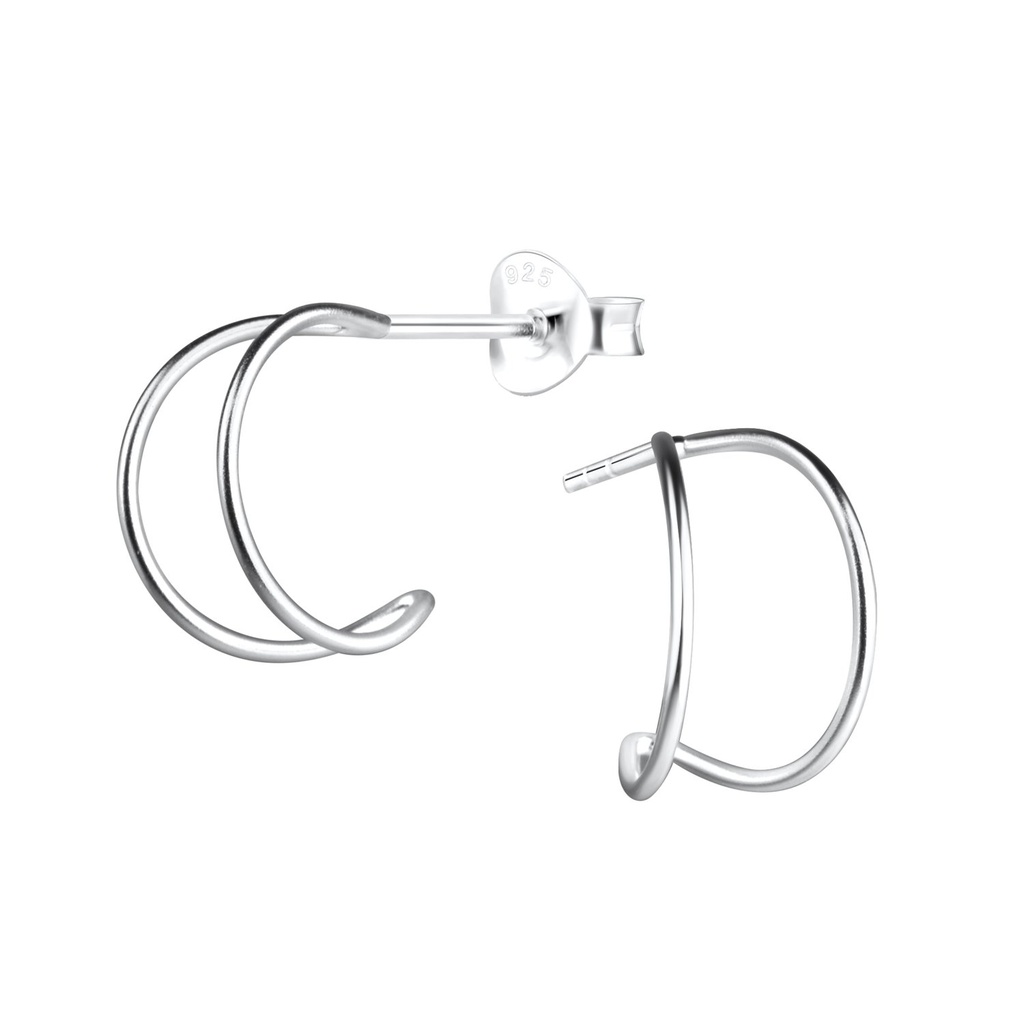 [10012970] Puces d'oreilles demi-créole en argent