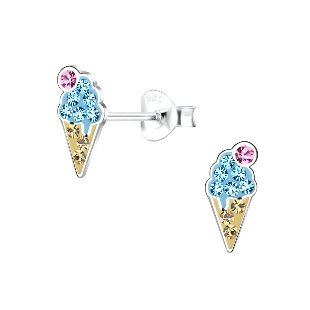Puces d'oreilles glace en argent