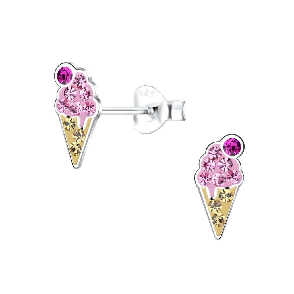 Puces d'oreilles glace en argent