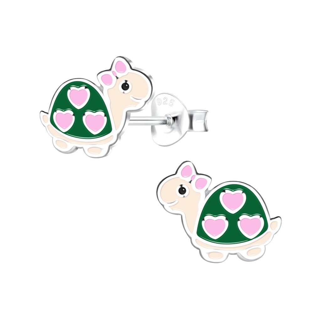 Silver Turtle Stud Earrings