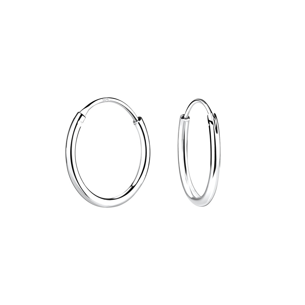 [10020802] 12mm Silver Thin Hoop Earrings