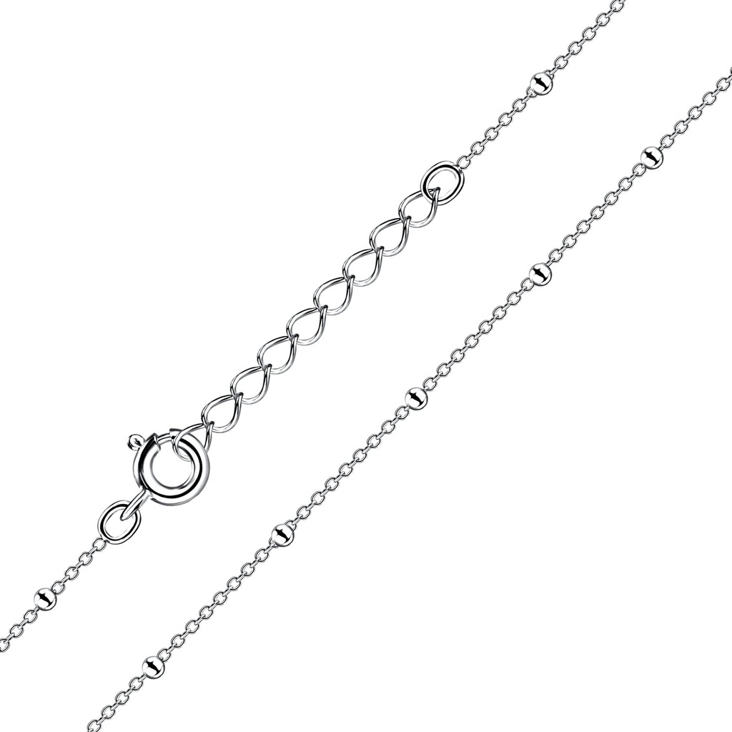 [10014300] Collier ras-de-cou satellite en argent 38 cm avec rallonge