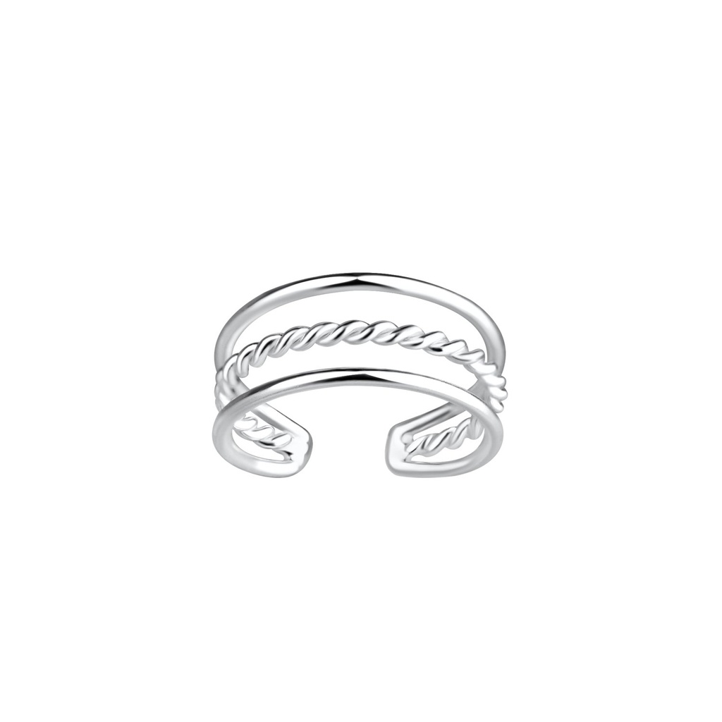 Silver Twisted Ear Cuff