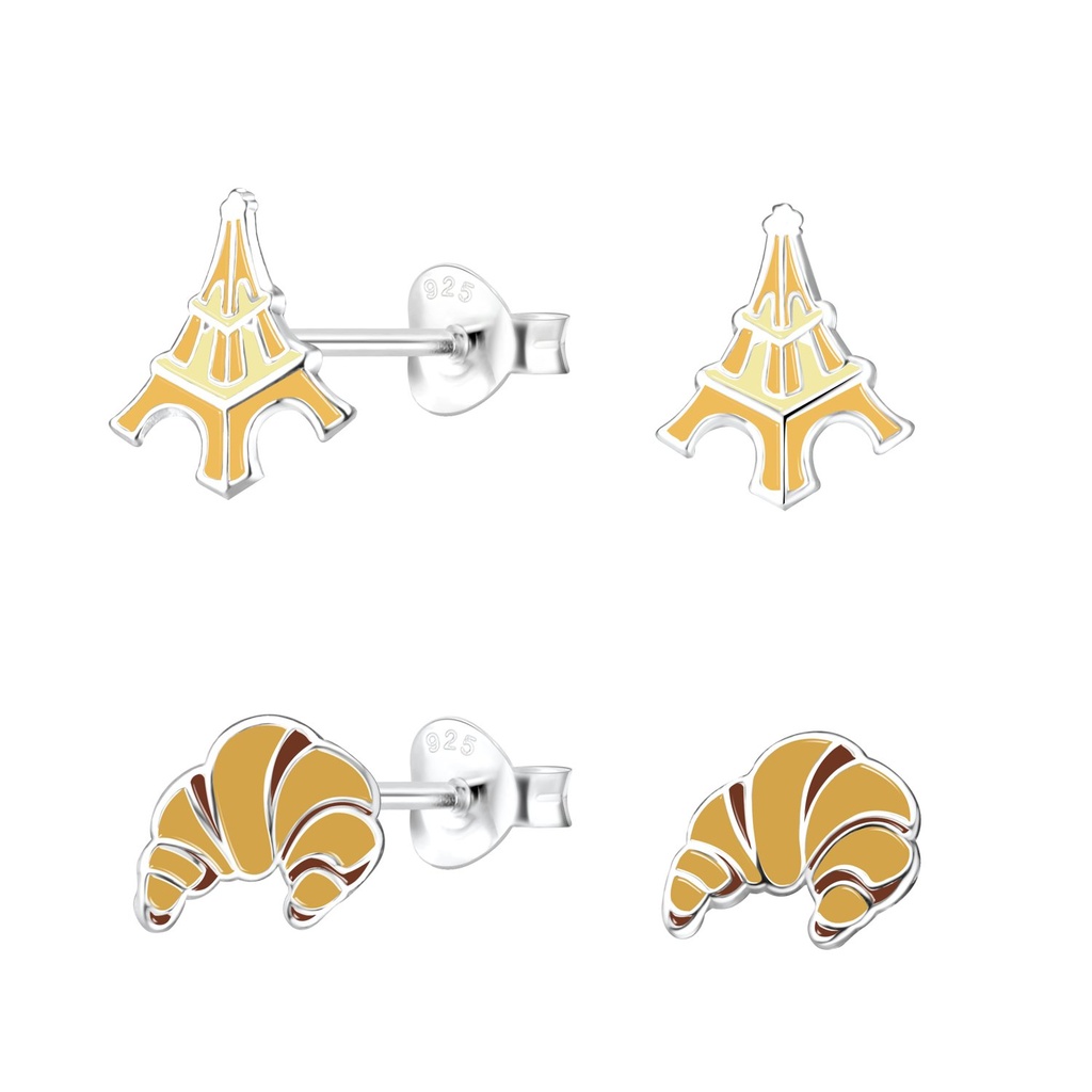 Lot de puces d'oreilles France en argent