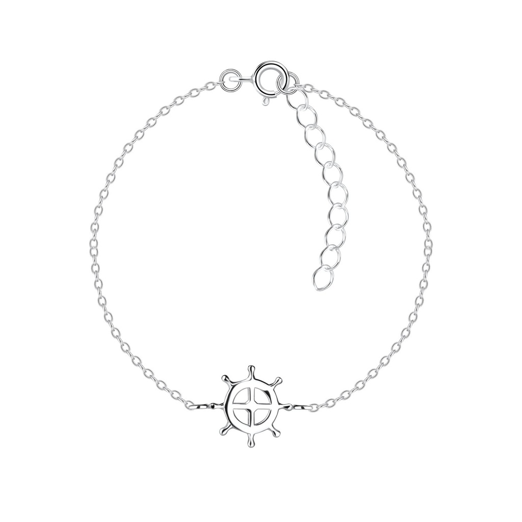 Silver Ship Wheel Bracelet