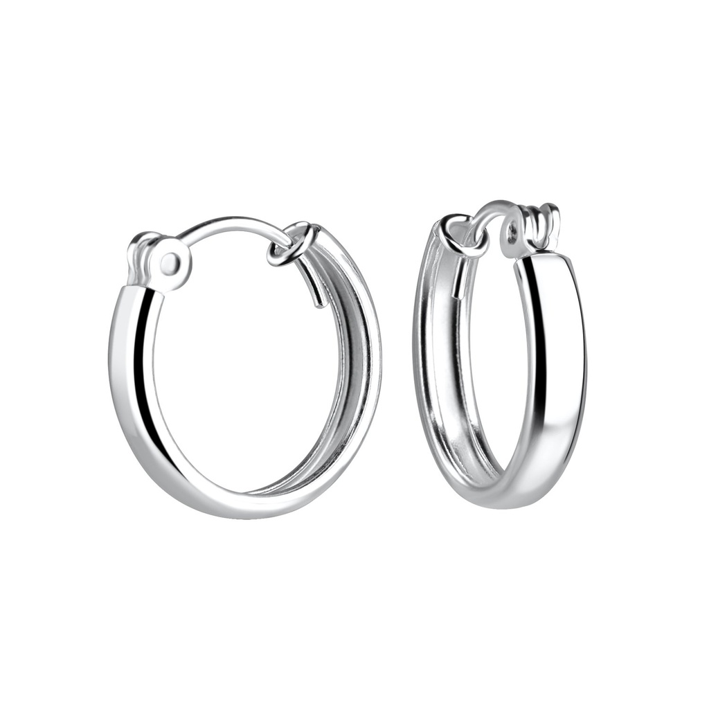 [10021463] 16mm Silver Hoop Earrings