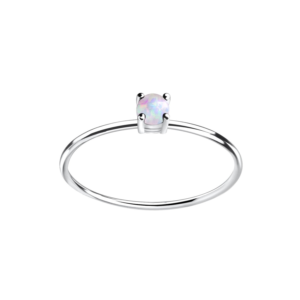 Bague opale en argent 3 mm
