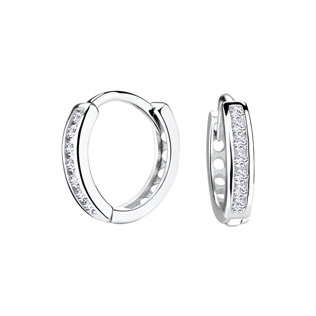12mm Silver Huggie Earrings