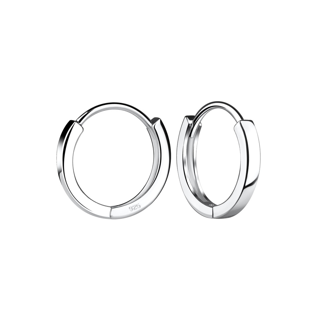 [10016365] 13mm Silver Huggie Earrings