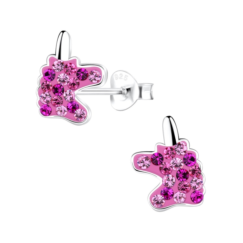 Silver Unicorn Stud Earrings