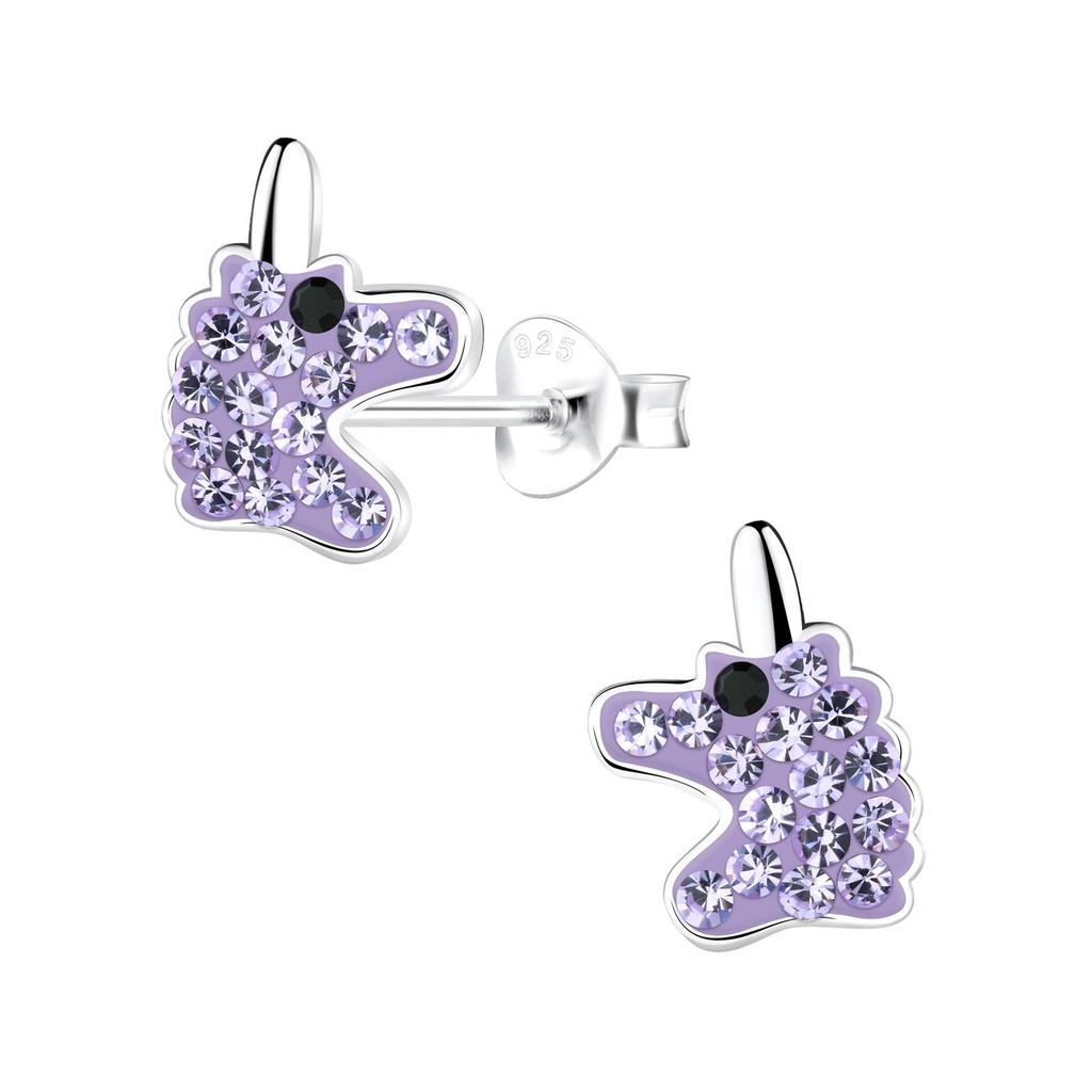 Silver Unicorn Stud Earrings
