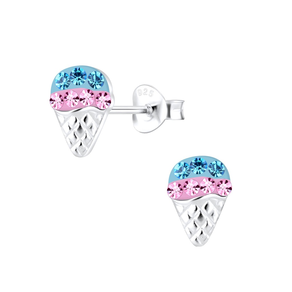 Puces d'oreilles glace en argent