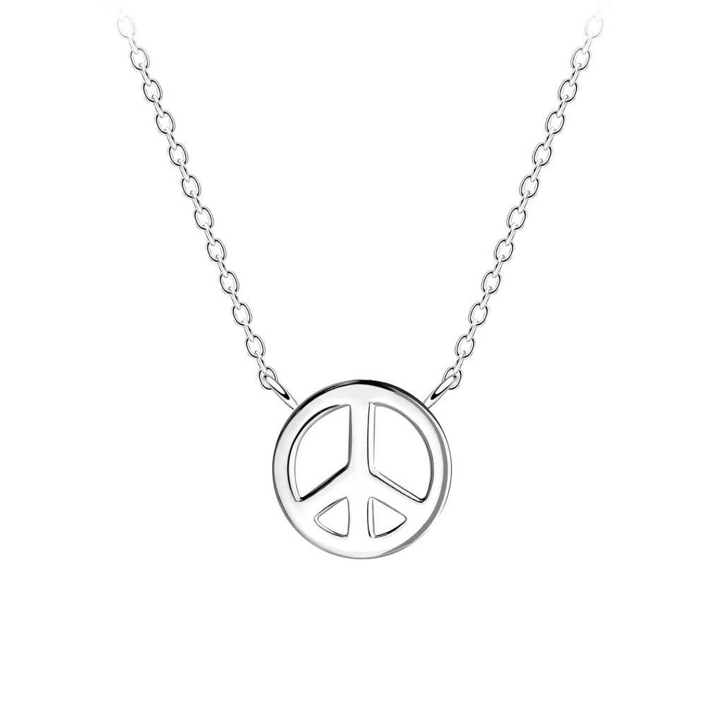 Collier symbole paix en argent
