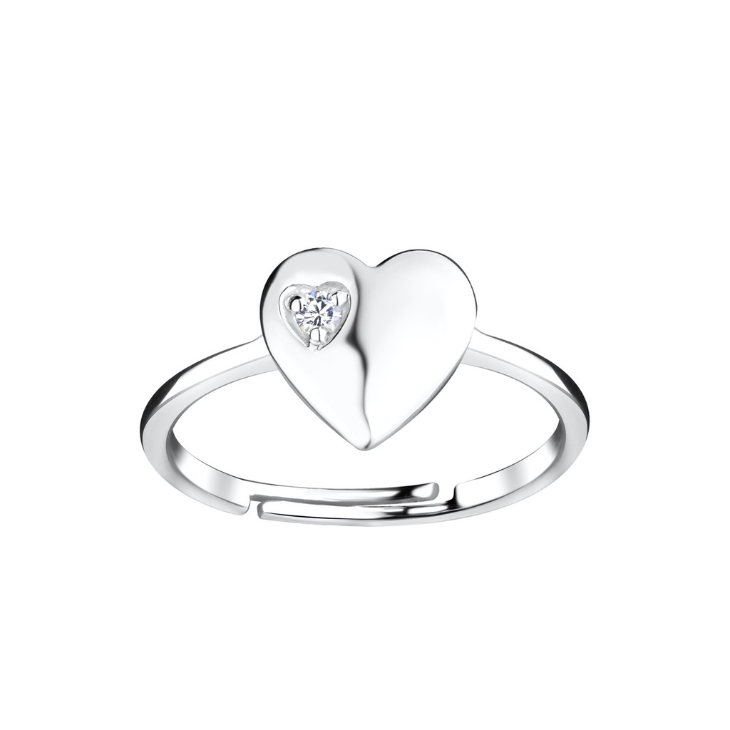 Silver Heart Adjustable Ring