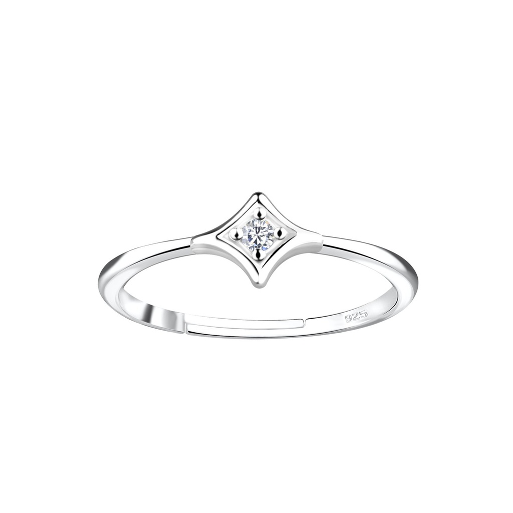 Bague réglable géométrique en argent