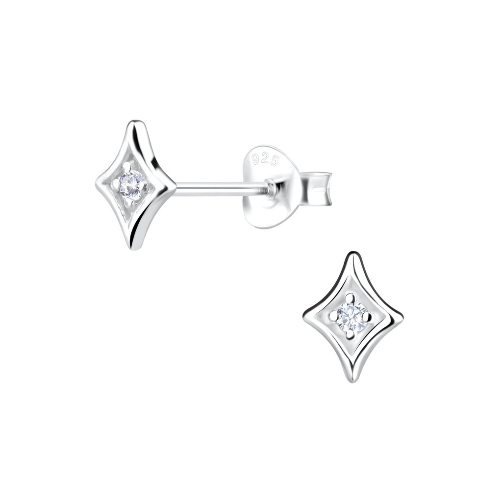 Puces d'oreilles géométriques en argent