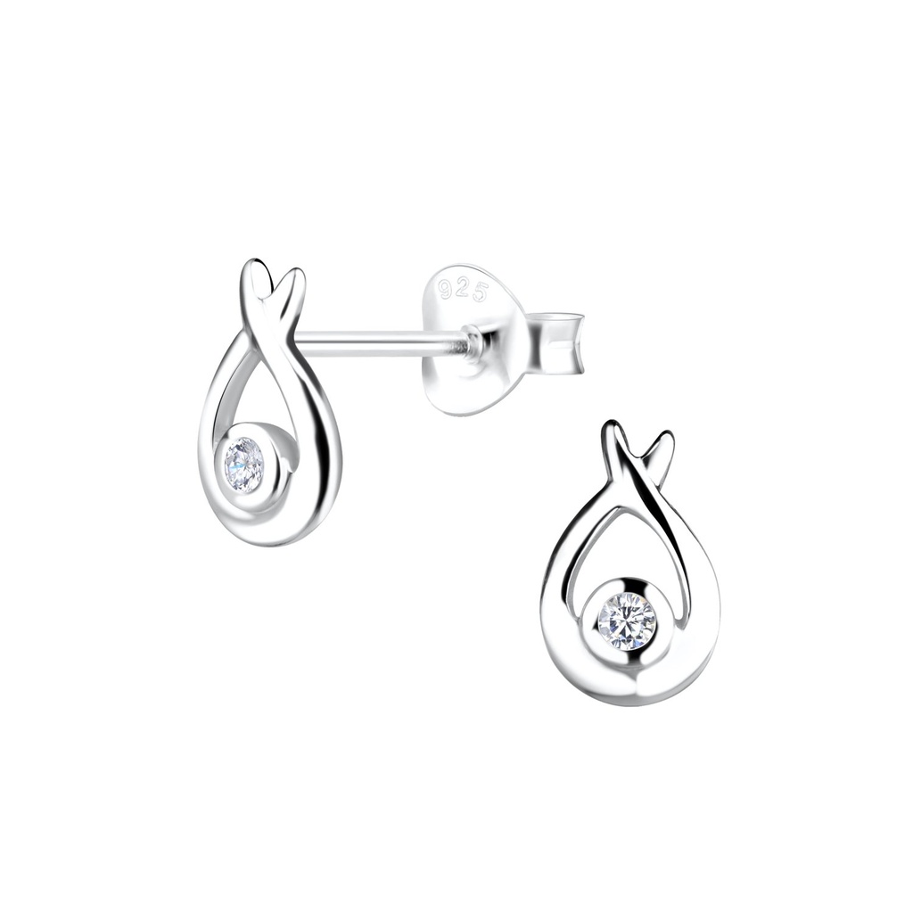 [10021837] Puces d'oreilles goutte en argent