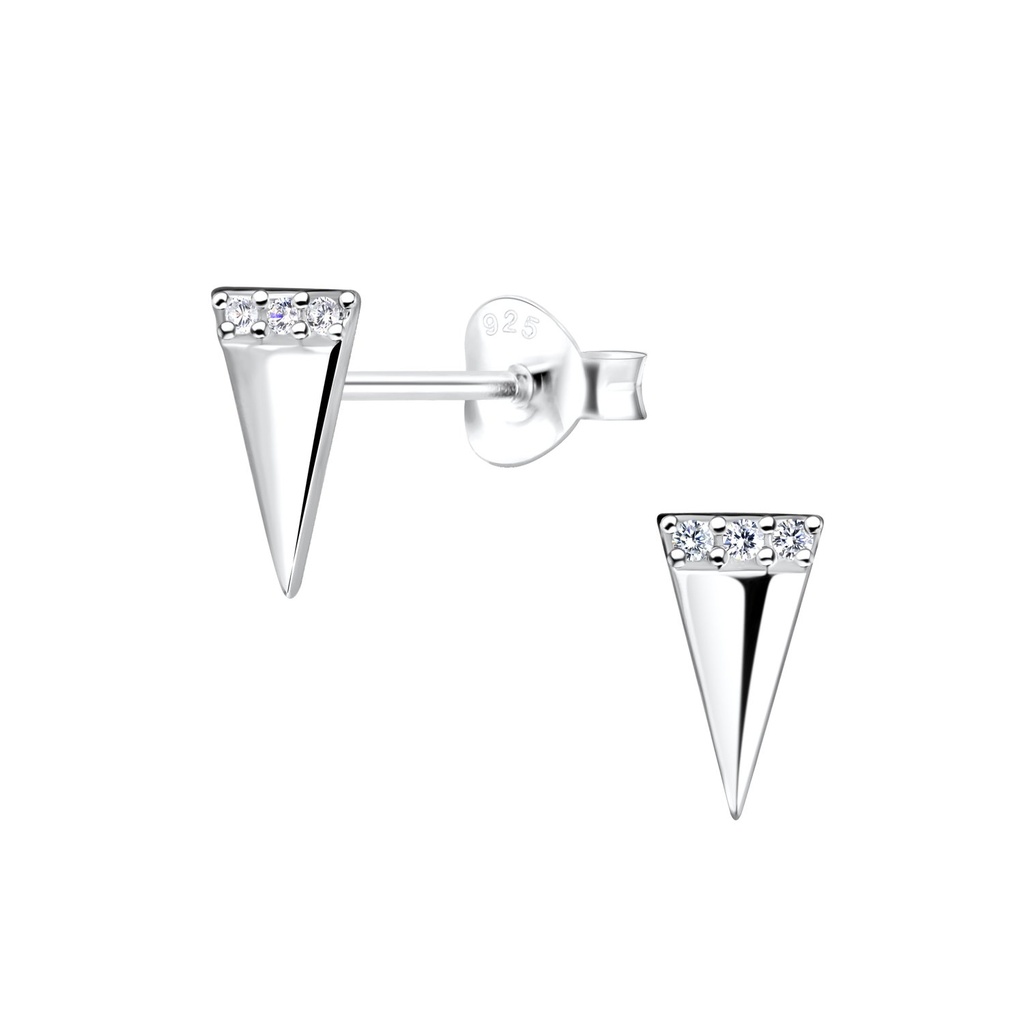 Puces d'oreilles triangle en argent