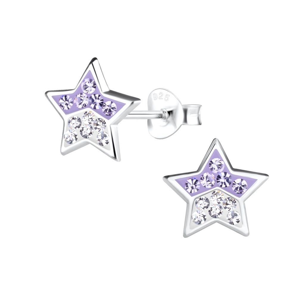 Puces d'oreilles étoile en argent