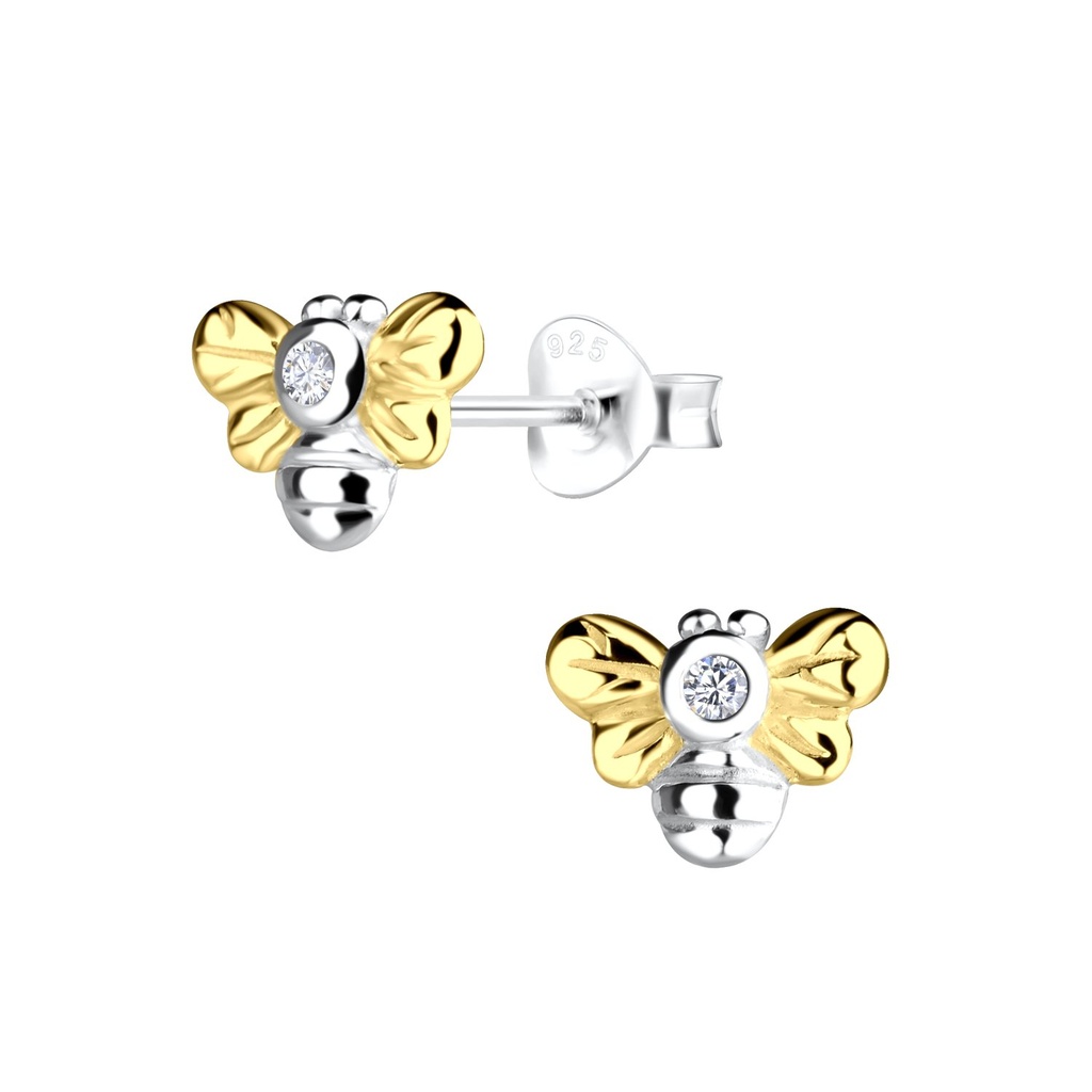 Silver Bee Stud Earrings
