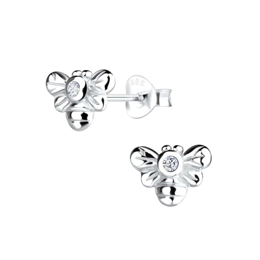 [10021854] Puces d'oreilles abeille en argent