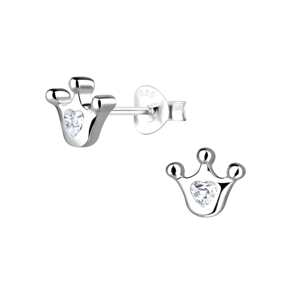 Puces d'oreilles couronne en argent