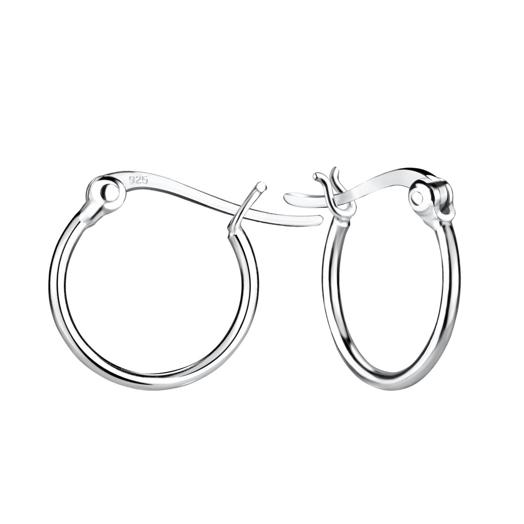 Créoles breloque en argent 14 mm