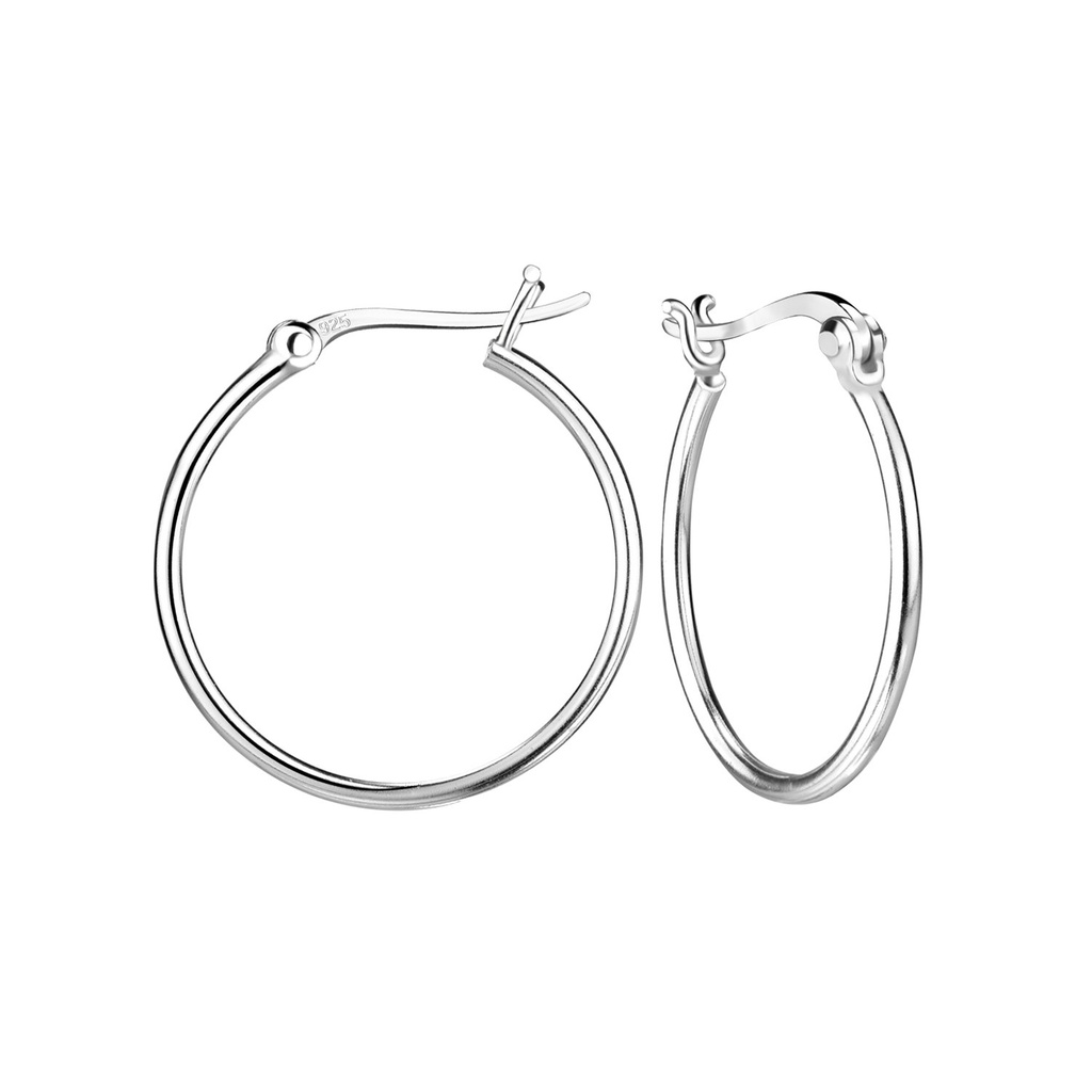 20mm Silver French Lock Hoops