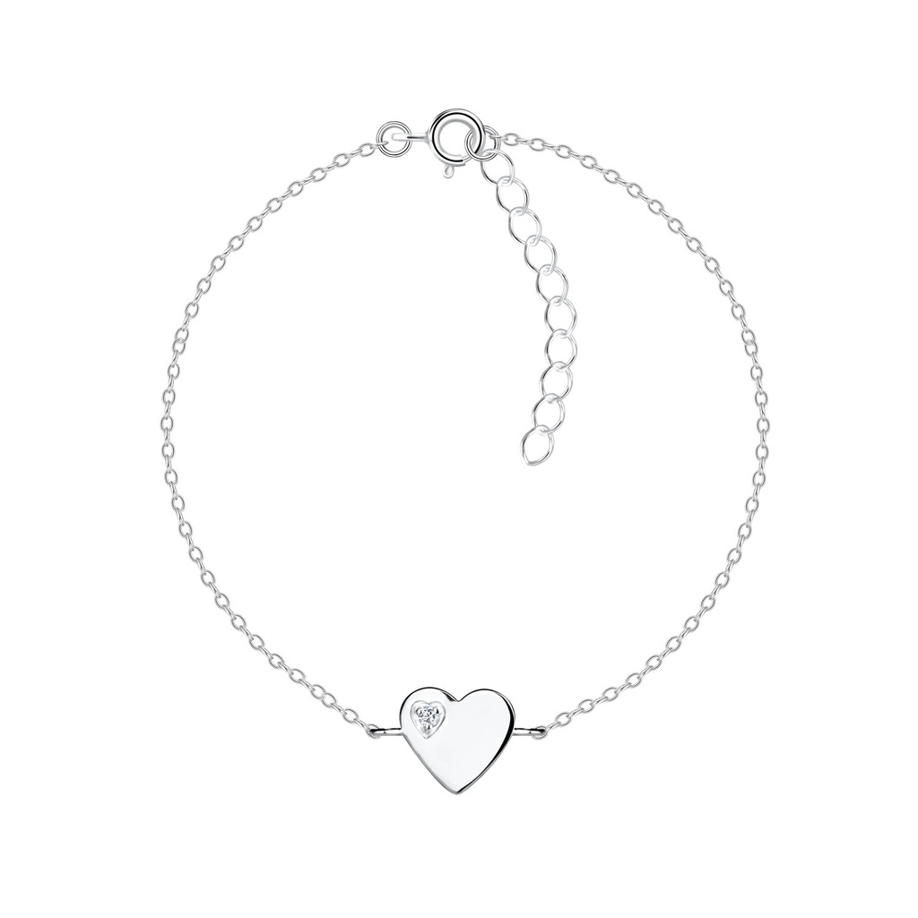 Bracelet cœur en argent