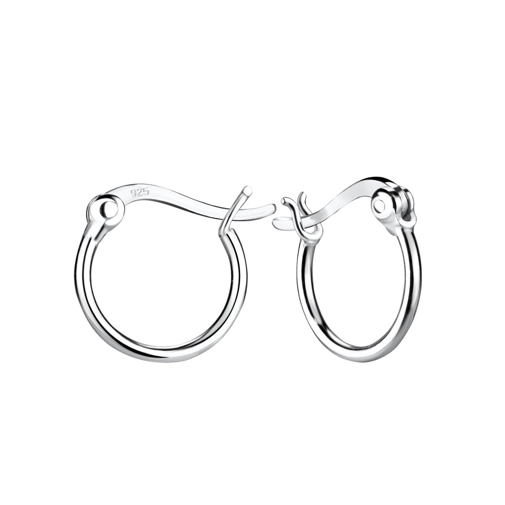 12mm Silver French Lock Hoops