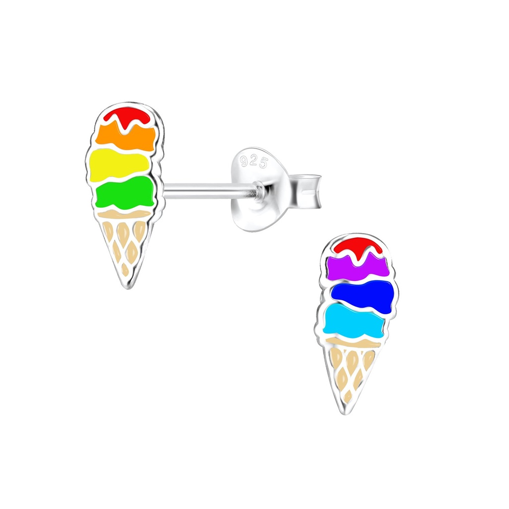Puces d'oreilles glace en argent