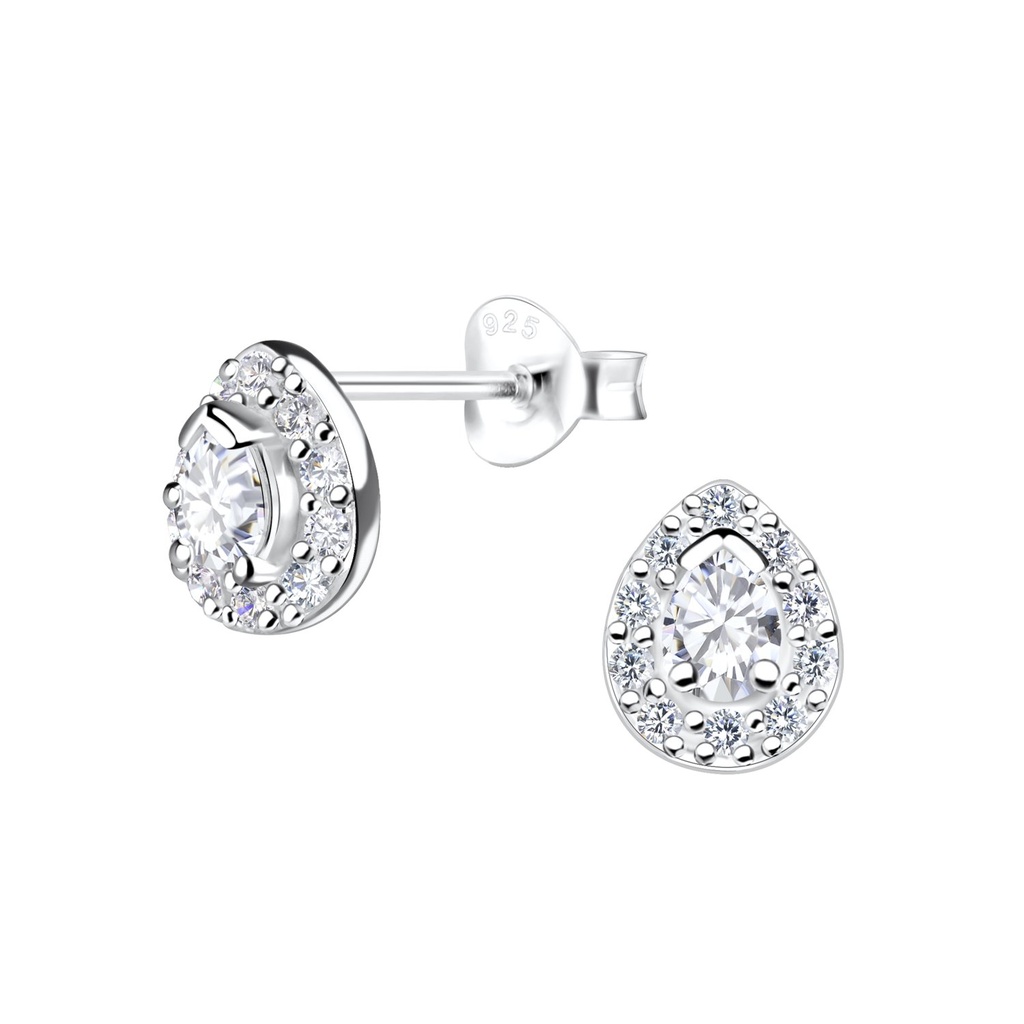 Puces d'oreilles goutte en argent